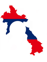 Mapa laosu flaga © Zuzanna