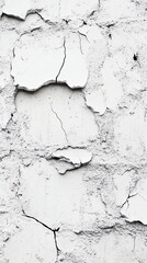 Obraz premium Close-up of cracked white wall, showcasing peeling paint and texture, ideal for backgrounds or artistic projects.