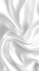 Obraz premium Elegant white silk fabric with smooth, shiny texture, perfect for backgrounds, textures, and luxurious design projects.