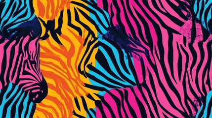 Vibrant Zebra Pattern Background