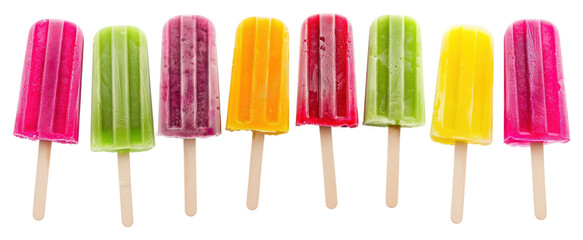 Colorful frozen popsicle treats