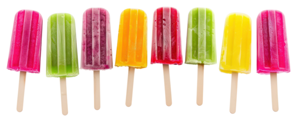 Colorful frozen popsicle treats