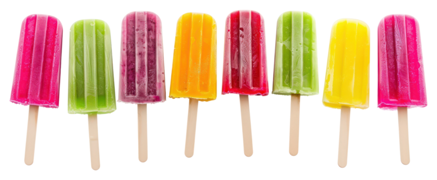 Colorful frozen popsicle treats