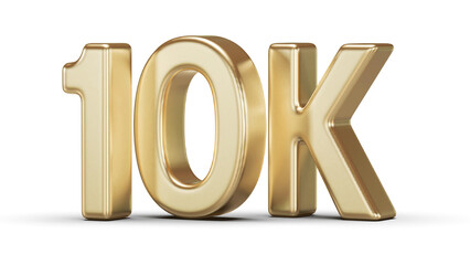 10K Followers Gold 3D Number