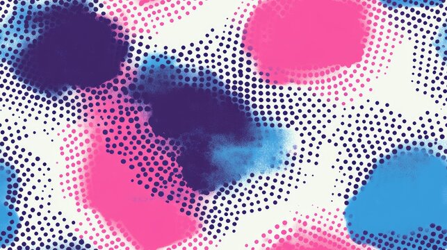 Seamless polka dot pattern featuring dot textures Halftone design Geometric background with a scribble effect