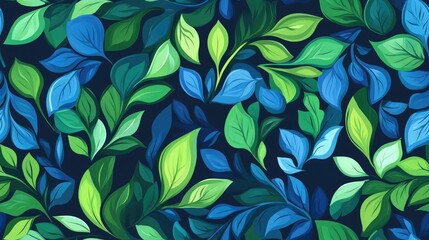 Vibrant seamless print design featuring blue and green hues