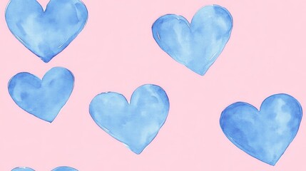 Fototapeta premium Heart in Cornflower Blue on a pink background