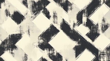 Obraz premium Abstract seamless geometric pattern featuring cross designs Brushwork and hand hatching create a scribble texture for a textile rapport