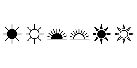 Sun vector icon symbol for Brightness, daylight. bright. EPS 10.