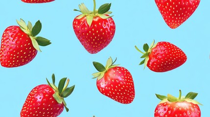 Seamless strawberry pattern playful summer backdrop vibrant natural berry print delicious juicy strawberries colorful food design textile print concept contemporary abstract style for paper and fa