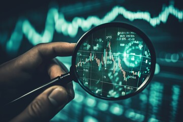 Analyzing financial data trends through a magnifying glass in a digital environment for enhanced insights