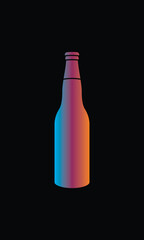 A bottle of sparkling water. Original vector illustration in vintage style.