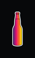 A bottle of sparkling water. Original vector illustration in vintage style.