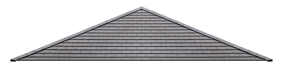 Old hip roof with gray tile pattern