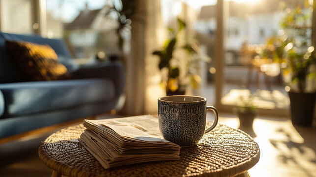 Newspapers on a Coffee Table
