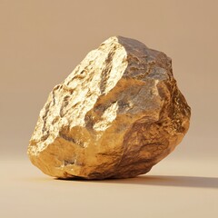 Precious Gold Nugget on Neutral Background for Mining Investment Concepts