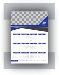 Vector Single page Wall Calendar Design Template 2025 for your office and company