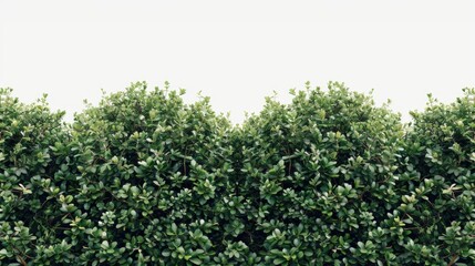 Fototapeta premium Row of green bushes in a natural setting, ideal for use in environmental or nature-themed projects