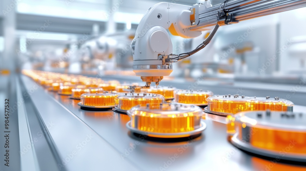 Poster advanced robotics handling circular objects in factory
