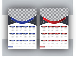Vector Single page Wall Calendar Design Template 2025 for your office and company