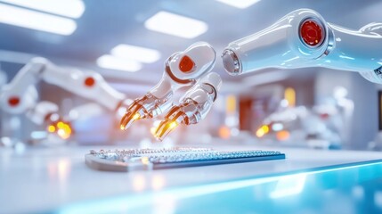 Robotic Hands Interacting with Computer Keyboard