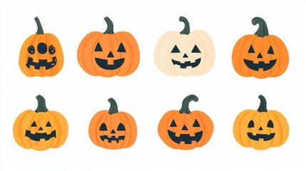 Cute pumpkin drawings perfect for Thanksgiving and Halloween! These colorful icons are great for adding a festive touch to your projects.