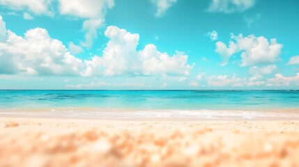 Fototapeta premium Beautiful tropical beach with white sand and turquoise sea background