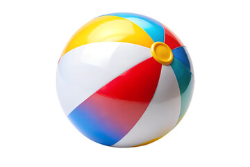 Close-up of colorful beach ball isolated on transparent background