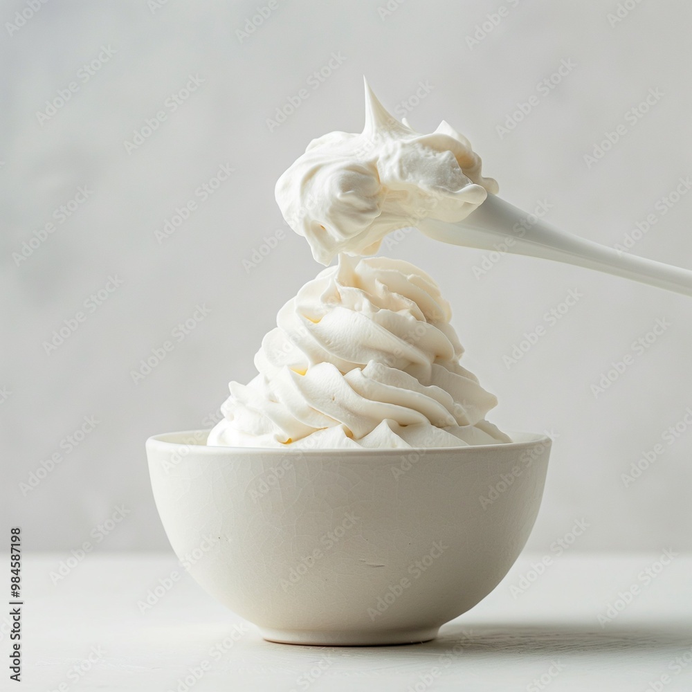 Poster bowl of freshly whipped chantilly cream