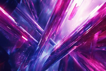 Vibrant abstract crystal shard explosion in shades of purple and pink