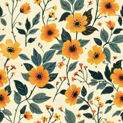 Floral Pattern Featuring delicate florals, wildflowers, and romantic motifs, ai generated