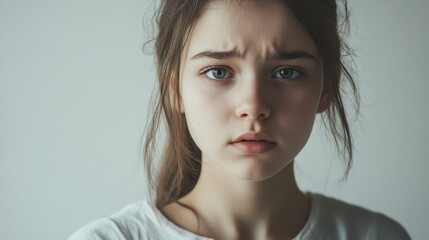 Fototapeta premium Emotional Portrait of a Young Woman in Soft Light