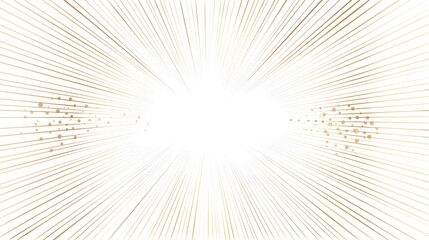 Delicate Starburst Line Frame with Intricate Radial Rays on White Isolated Background