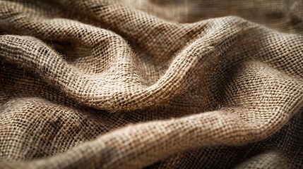 Fototapeta premium Burlap hessian sacking texture background macro close up.