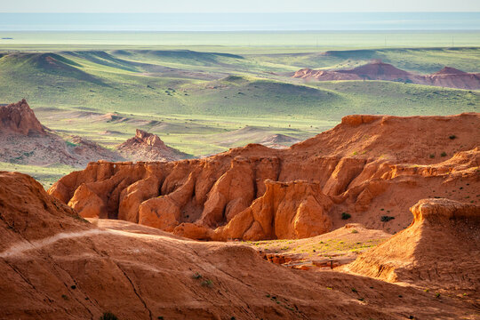 flaming cliffs mongolian nature landscape