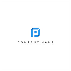 modern initial PF , FP logo design vector template. digital finance pixel concept