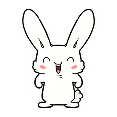 cartoon style rabbit laughing cute and funny