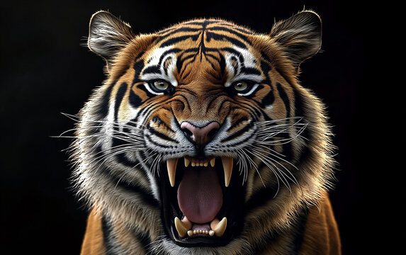 A tiger with front face