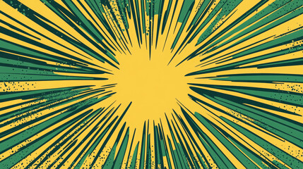Fototapeta premium Green yellow pop art background. retro vector vintage kitsch illustration drawing
