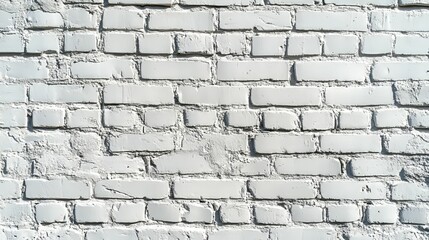 White Brick Wall Texture with Cracked Mortar