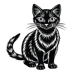 cat silhouette illustration design 