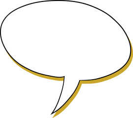 White speech bubble with transparent background