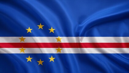 カーボヴェルデの国旗(waving national flag of  Cabo Verde.)
