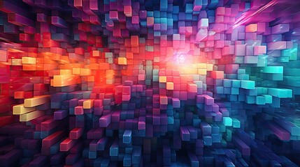 Colorful pixelated texture, reminiscent of retro video games, bright and lively background for gaming content