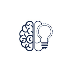 Light Bulb Brain Logo Logo With Half Light Bulb And Brain human Brain symbol with Light
