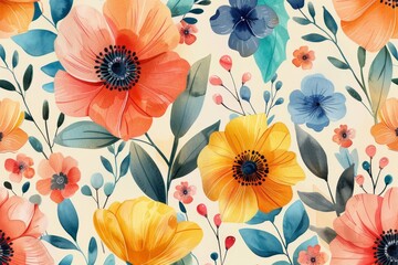 Floral Pattern Featuring delicate florals, wildflowers, and romantic motifs, ai generated