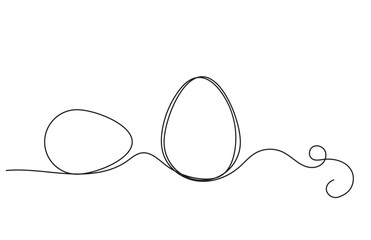 easter  egg line art, continues one line drawing, vector illustration design elements for easter holidays