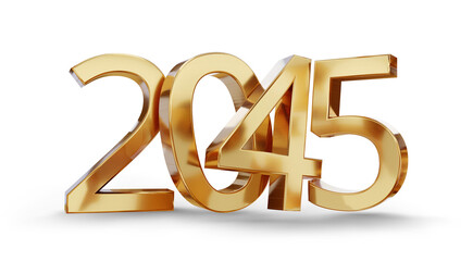 year 2045 golden symbol, 3d-illustration