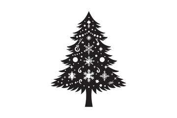  Cristmas tree silhouette vector and illustration art work