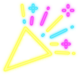 Party Popper Neon Icon